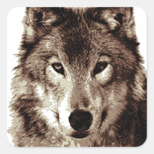 Grey Wolf Square Sticker