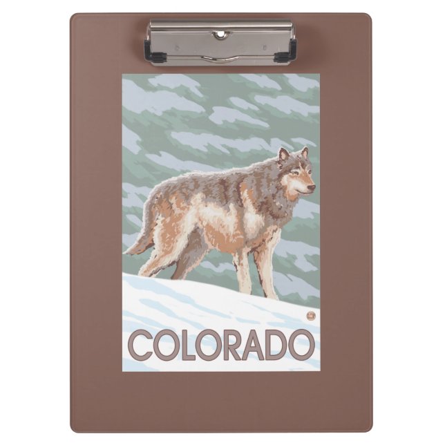 Grey Wolf StandingColorado Clipboard (Front)