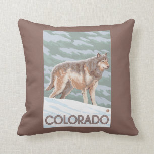 Grey Wolf StandingColorado Cushion
