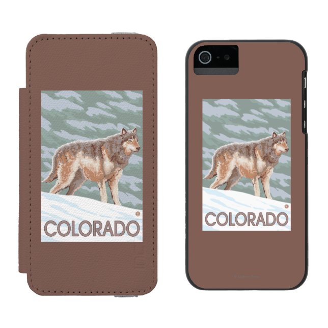 Grey Wolf StandingColorado Incipio iPhone Wallet Case (Side by Side)