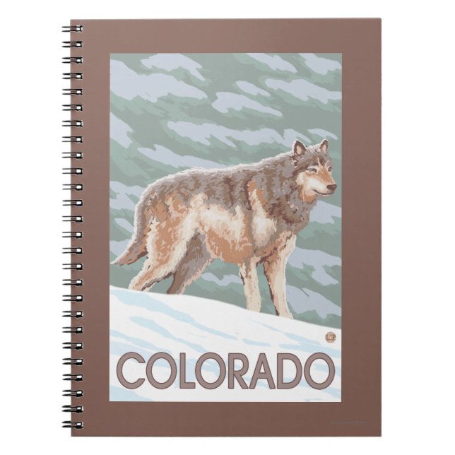 Grey Wolf StandingColorado Notebook (Front)