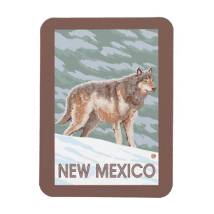 Grey Wolf StandingNew Mexico Magnet