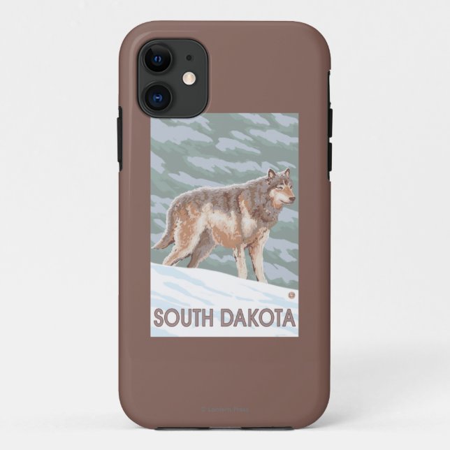 Grey Wolf StandingSouth Dakota Case-Mate iPhone Case (Back)