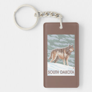 Grey Wolf StandingSouth Dakota Key Ring