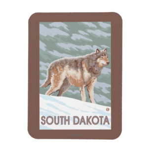 Grey Wolf StandingSouth Dakota Magnet