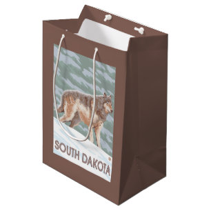 Grey Wolf StandingSouth Dakota Medium Gift Bag