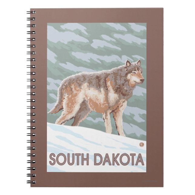 Grey Wolf StandingSouth Dakota Notebook (Front)