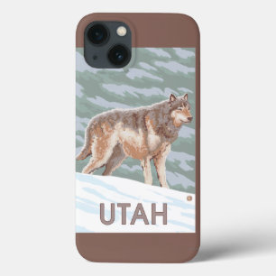 Grey Wolf StandingUtah iPhone 13 Case