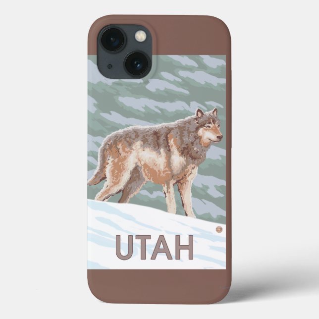 Grey Wolf StandingUtah Case-Mate iPhone Case (Back)