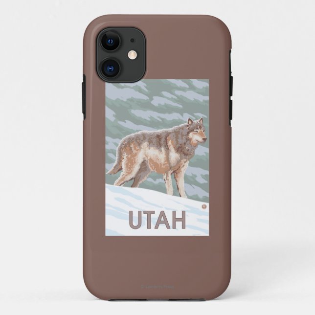 Grey Wolf StandingUtah Case-Mate iPhone Case (Back)
