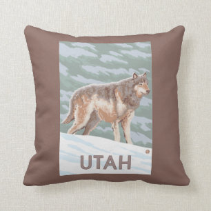 Grey Wolf StandingUtah Cushion