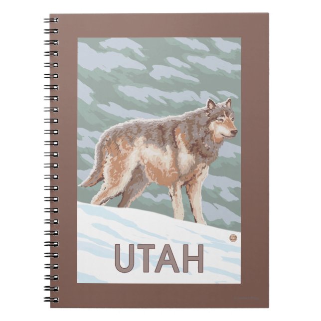 Grey Wolf StandingUtah Notebook (Front)