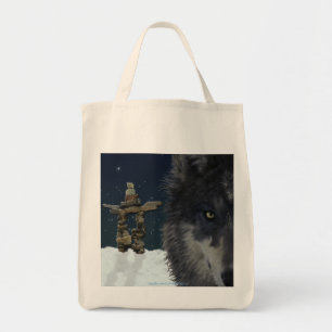 GREY WOLF, STARS & INUKSHUK Carry-Bag Collection Tote Bag