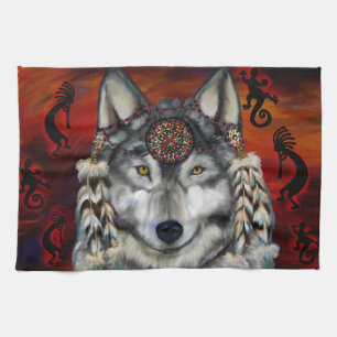 Grey Wolf Tea Towel