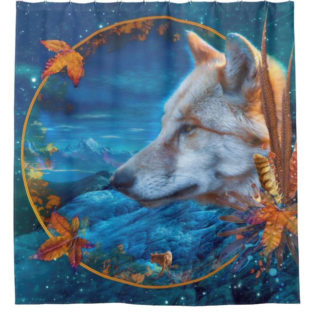 Grey Wolf THE GREAT QUEST #2 Shower Curtain (Front)