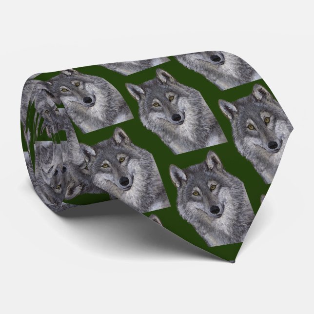 Grey Wolf Tie (Rolled)