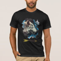 *~*  Grey Wolf Totem Blue Painting Boho