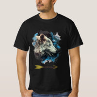 *~* Grey Wolf Totem Blue Painting Boho Tribal