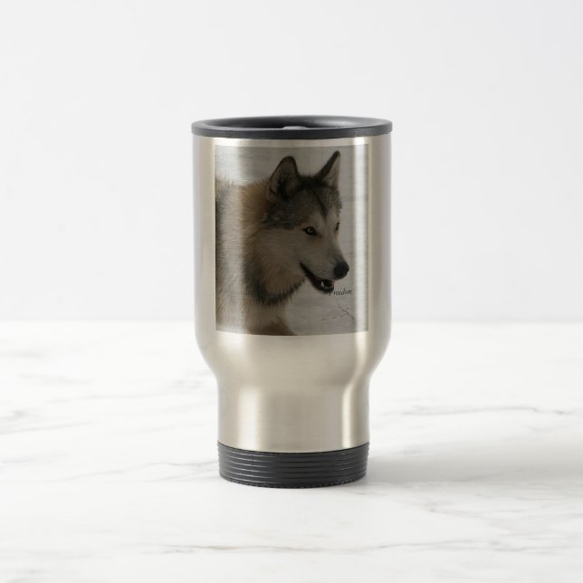 Grey Wolf Travel Mug (Center)