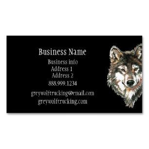 Grey Wolf Wildlife Nature Animal Custom Business C Magnetic Business Card
