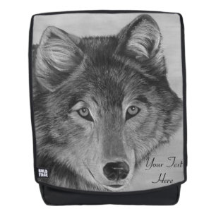 grey wolf wildlife portrait painting wolves backpack