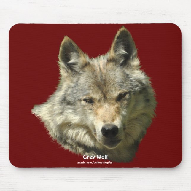 Grey Wolf Wildlife-supporter Animal Art Mouse Mat (Front)