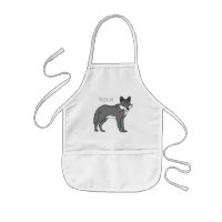 Grey wolf with pipe cartoon illustration