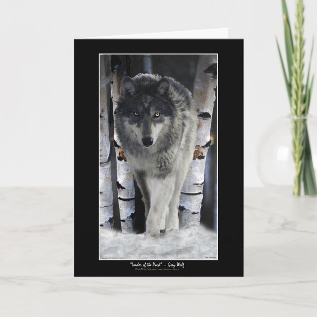 GREY WOLF & WOODS Art & Poetry Greeting-Cards Thank You Card (Front)