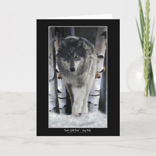 GREY WOLF & WOODS Art & Poetry Greeting-Cards Thank You Card