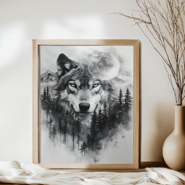 Grey wolf  Wrapped Canvas Print (Creator Uploaded)