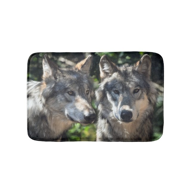 Grey Wolves in the Wild Bath Mat (Front)