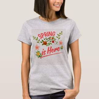 Grey Women T shirt with spring typography