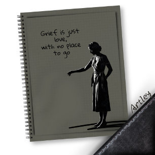 Grey Womens Loss Grief Journal Pen Ink Notebook