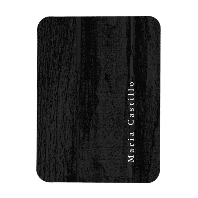Grey Wood Background Minimalist Modern Name Magnet (Vertical)