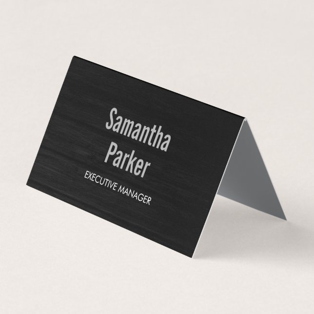 Grey Wood Contemporary Minimalist Modern Business Card (Front)