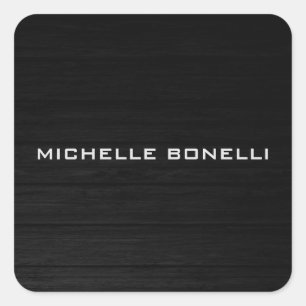 Grey Wood Design Background Plain Legible Modern Square Sticker