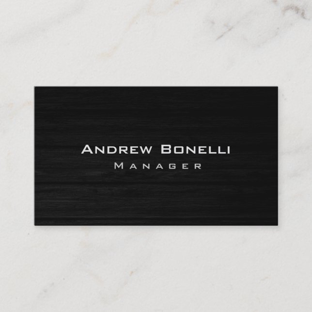 Grey Wood Elegant Professional Business Card (Front)