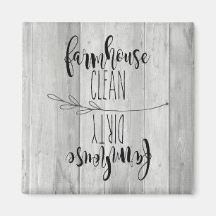 Grey Wood Farmhouse Clean/Dirty Dishwasher  Magnet