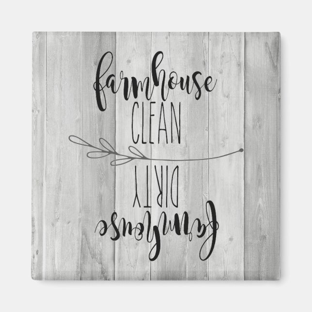 Grey Wood Farmhouse Clean/Dirty Dishwasher  Magnet (Front)