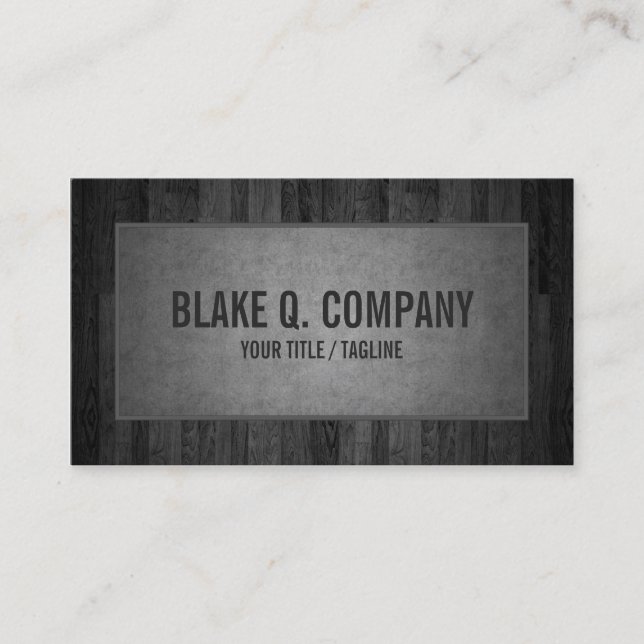Grey Wood Grain and Suede Look Business Card (Front)