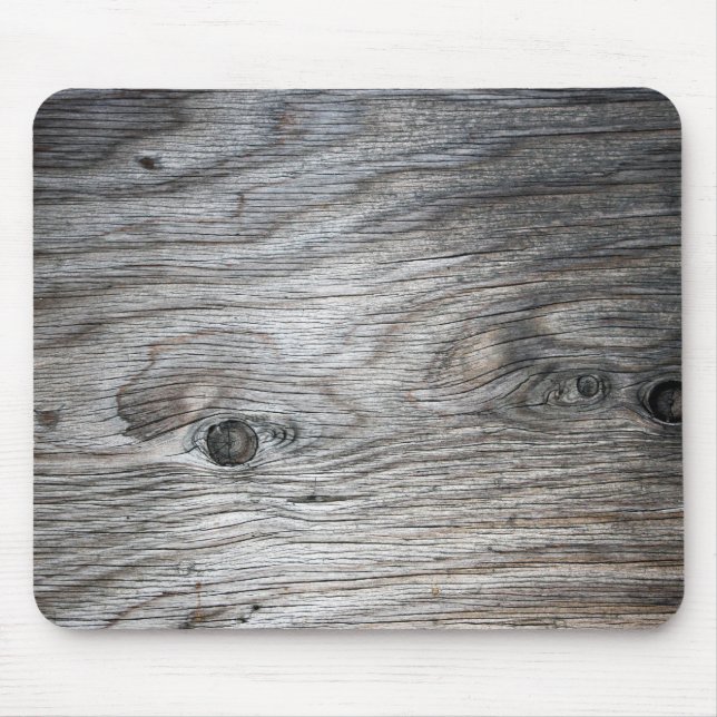 Grey Wood Grain Look with Knots Mouse Mat (Front)