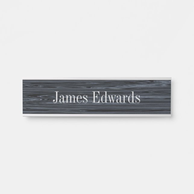 Grey Wood Like Texture Name Plates Desk Signs (Front)