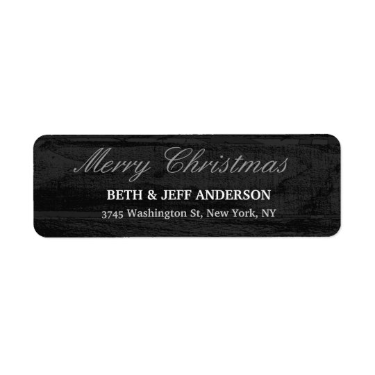 Grey Wood Merry Christmas Message Family Sheet Return Address Label