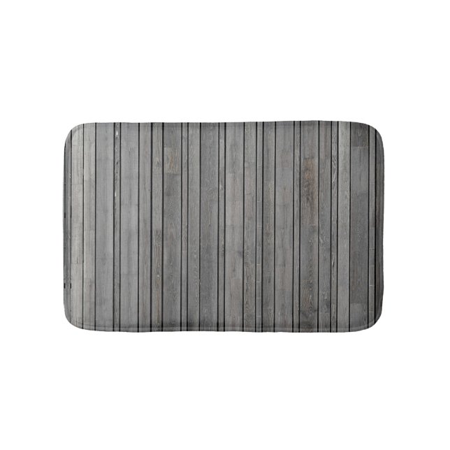 Grey Wood Panel Fence Bath Mat (Front)