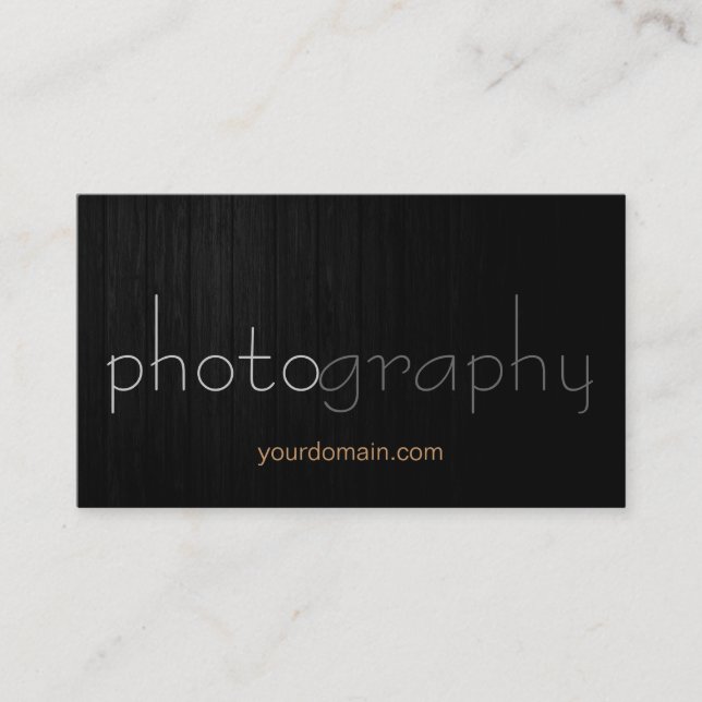 Grey Wood Photographer Artist Business Card (Front)