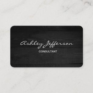 Grey Wood Professional Stylish Script Trendy Business Card