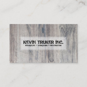 Grey Wood Texture Remodeling Woodwork Design Business Card