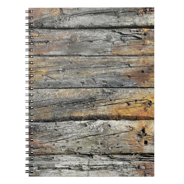 Grey wooden surface notebook (Front)