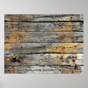Grey wooden surface poster