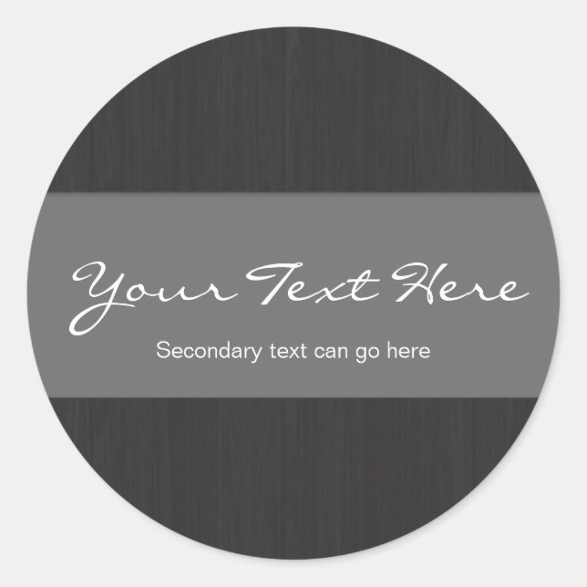 Grey & Woodgrain Customisable Stickers (Front)